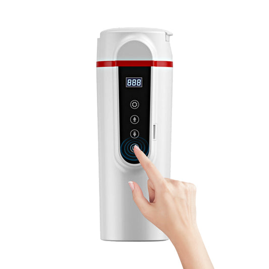 12V/24V Car Electric Kettle Travel Water Boiler Mug Temperature Adjustable Coffee Tea Truck Cup White