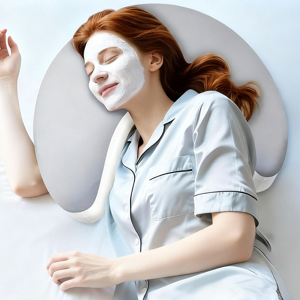 Ergonomic Side Sleeper Pillow with Arm Hole ¨C Neck and Shoulder Support White with Gray
