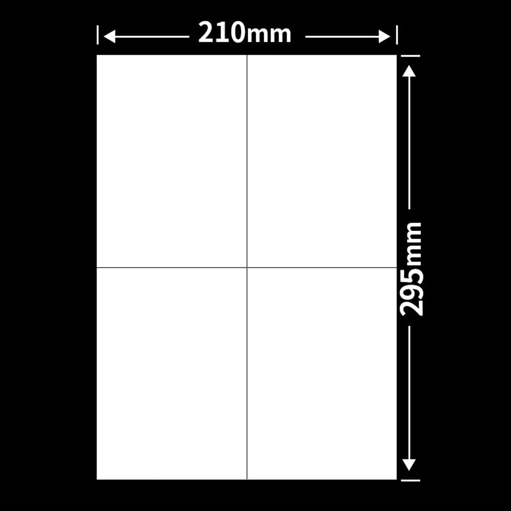 100 Sheets A4 Printable Label Sheets 4 Per Sheet Self-Adhesive Sticker Paper