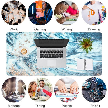 Large Mouse Pad Desk Mat for Desktop Protector Writing Pad for School Office-blue