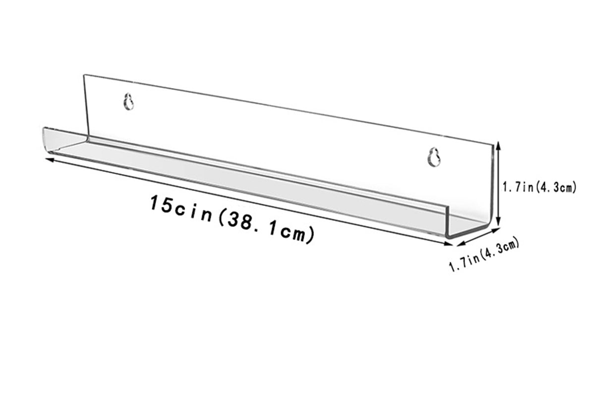 38cm Floating Shelves for Wall Acrylic Shelf Room Decor for Book Figures Photo -6Pcs