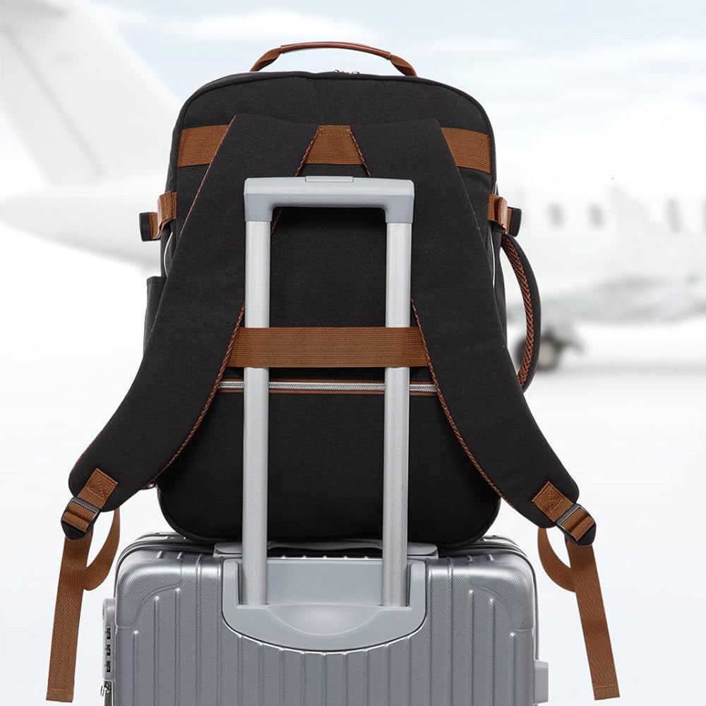 4Pcs Set Travel Luggage Bags 40L Backpack fits 17 inch Laptop with 3 Packing Cubes Black