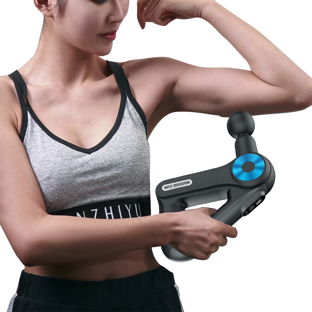 Handheld Muscle Massager with 9 Massage Heads Blue