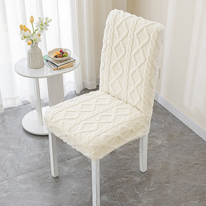 Set of 4Pcs Stretch Dining Room Chair Covers Jacquard Chair Slipcovers Removable Washable Beige