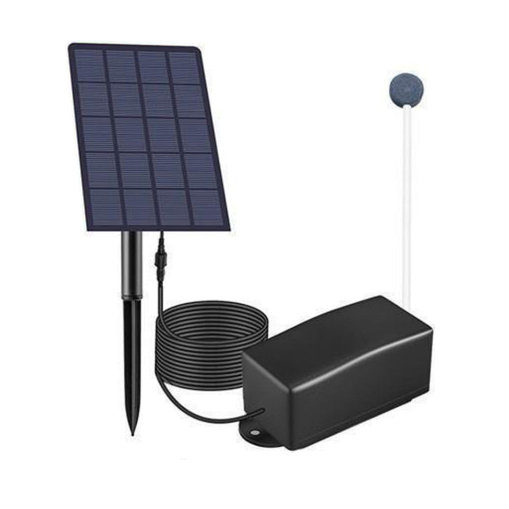 Solar Oxygenator Aquarium Oxygen Aerator Air Pump Fishing Aerator with Pipe for Garden Fish Tank Outdoor Pool Pond