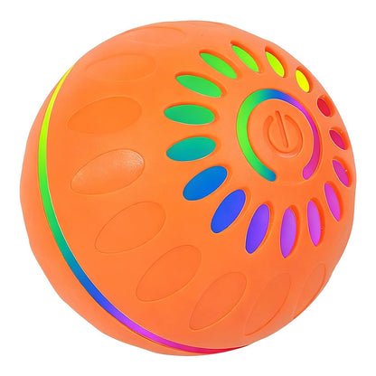 Interactive Dog Ball Toy Smart Moving Bouncing Dog Ball with LED Lights for Dogs Puppies-Orange