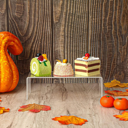 5 Pieces Set Clear Acrylic Display Risers Stand Shelf Showcase for Jewelry Candy Dessert Cake