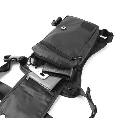 Men's Tactical Leg Bag Drop Legs Belt Pack Waist Bag for Travel Riding Hiking Black