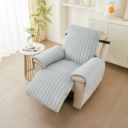 Home Plush Recliner Slipcover Armchair Cover for Recliner Chairs Furniture Grey