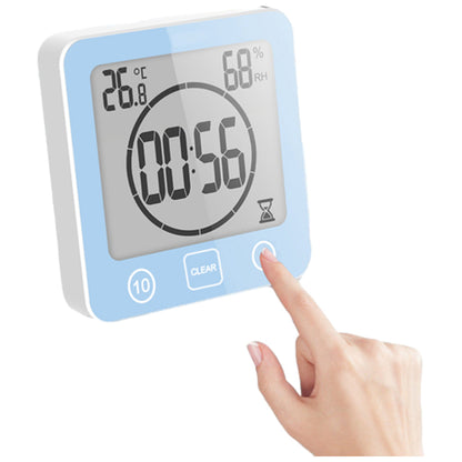 Digital Shower Clock with Timer Water-Resistant Touch Screen Clock Blue