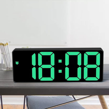 Digital Desk Alarm Clock with Temperature Date - Green