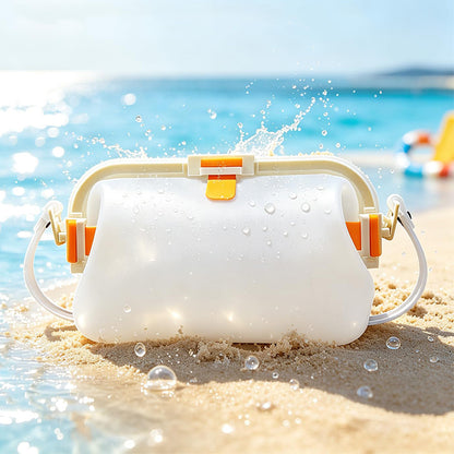 Water-resistant Foldable Silicone Beach Bag with Handle - Green