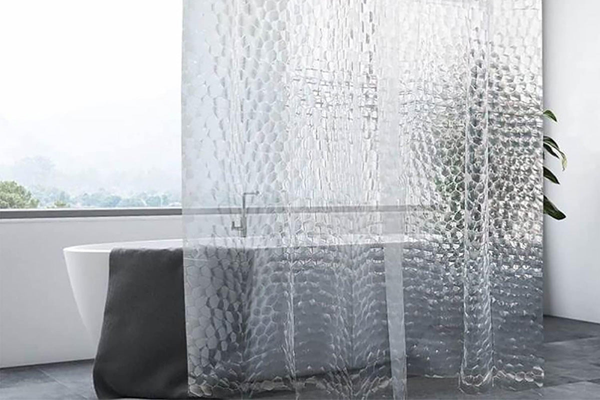 PEVA Shower Curtain Liner with Grommets and Hooks - Clear