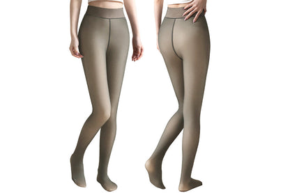 Plus Size Sheer Tights Thermal Pantyhose Bare Legs Illusion Warm - Grey
