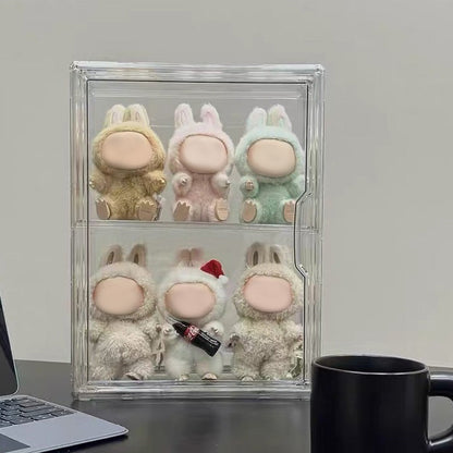 Clear Display Showcase for Figures Acrylic Storage Organizers Box for Collectibles Action Figure LABUBU