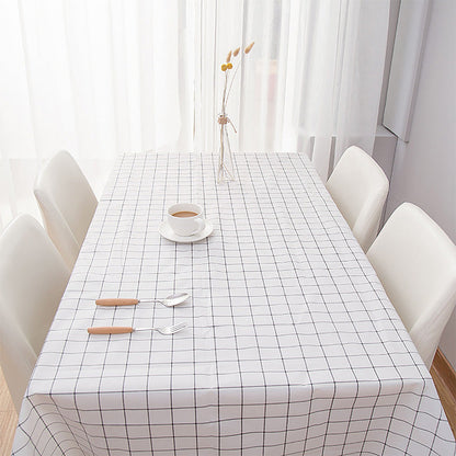 2-Pack PVC Tablecloth Waterproof Oilproof with Checkered Pattern White Check