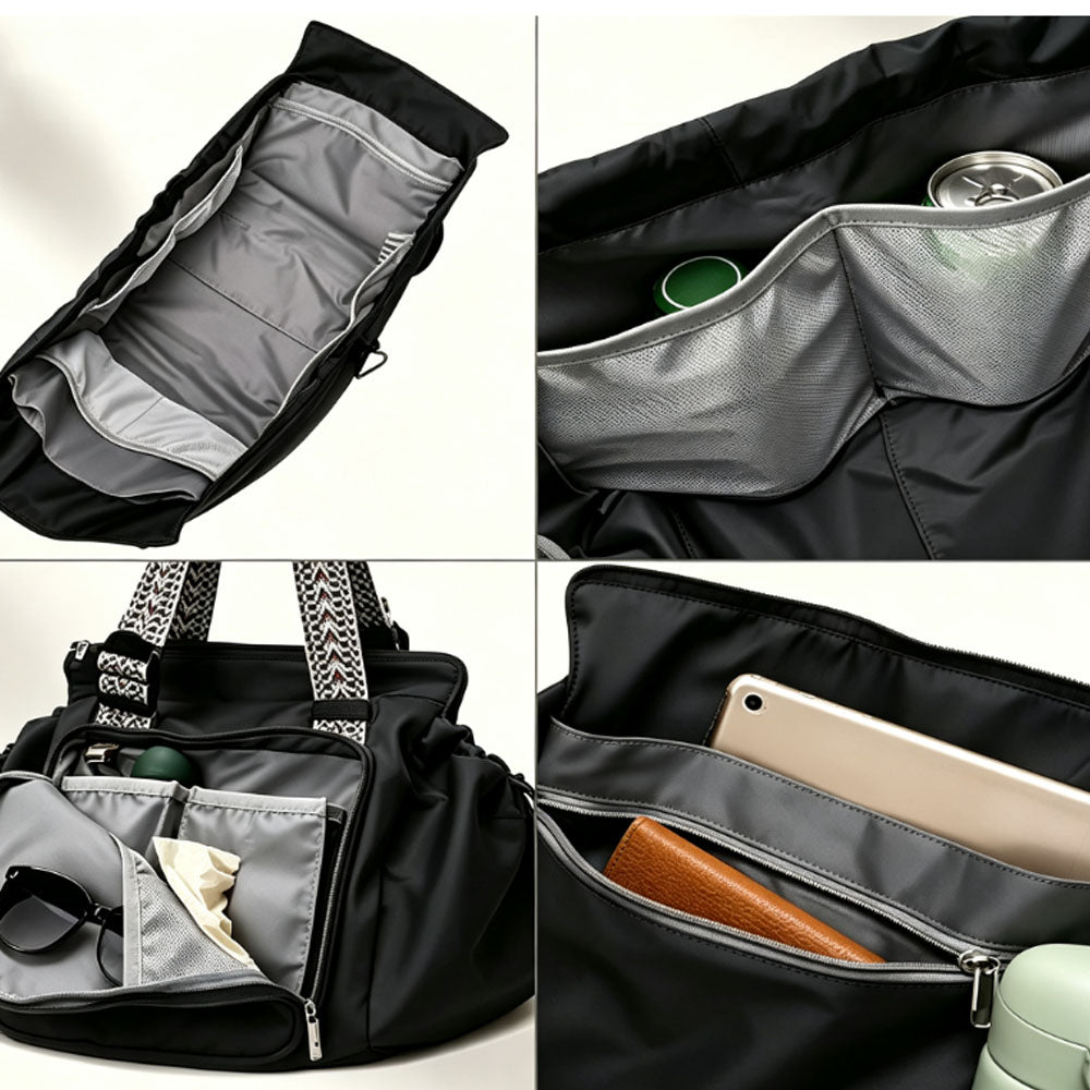 3 in 1 Convertible Travel Tote Bag-Black
