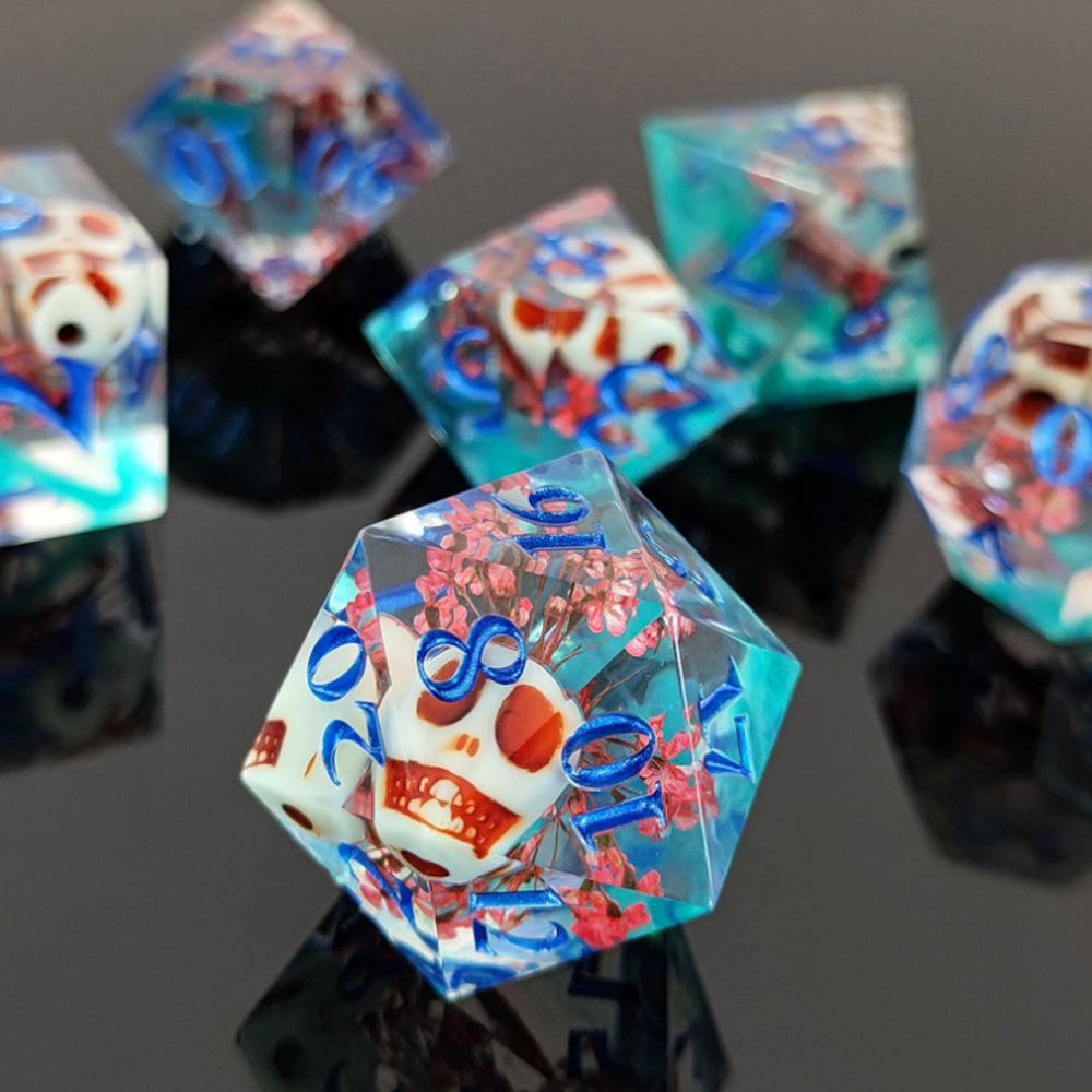 7Pcs Set DND Dice Resin Dice Table Games Accessories Style 2