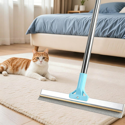 Metal Pet Hair Remover 3 in 1 Carpet Rake with Long Handle for Dog Cat Fur