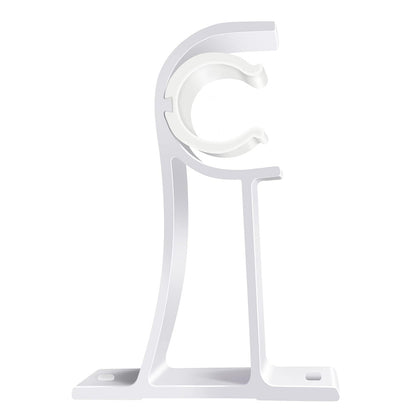 2 Piece Metal Support Curtain Rod Pole - White
