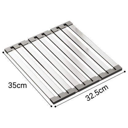 Foldable Over Sink Drying Drainer Stainless Steel Dish Rack for Kitchen