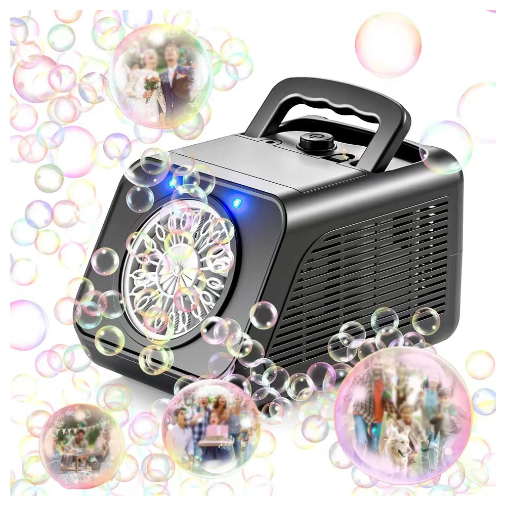 20 Hole Stage Bubble Machine for Parties - Black