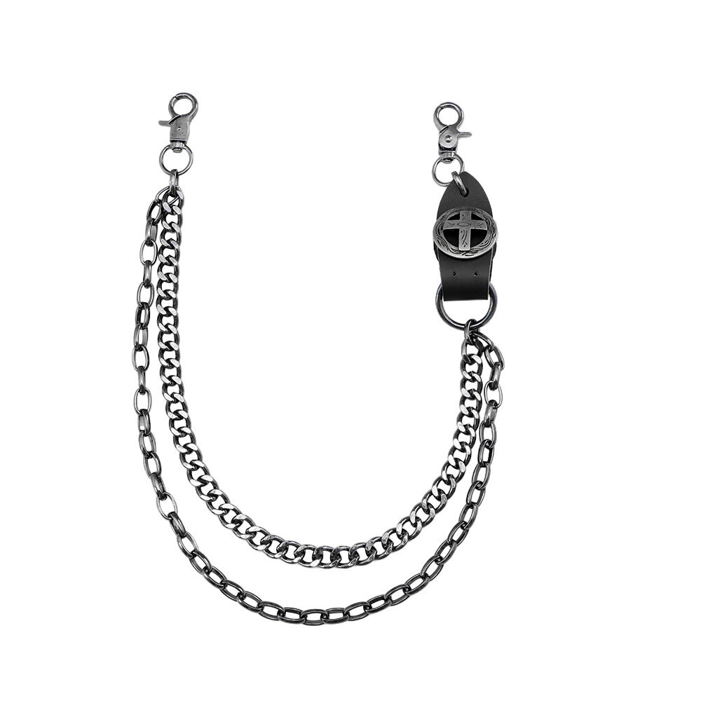 Punk Pant Chain Key Jean Wallet Chain - Double-layer Black