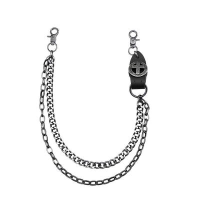Punk Pant Chain Key Jean Wallet Chain - Double-layer Black