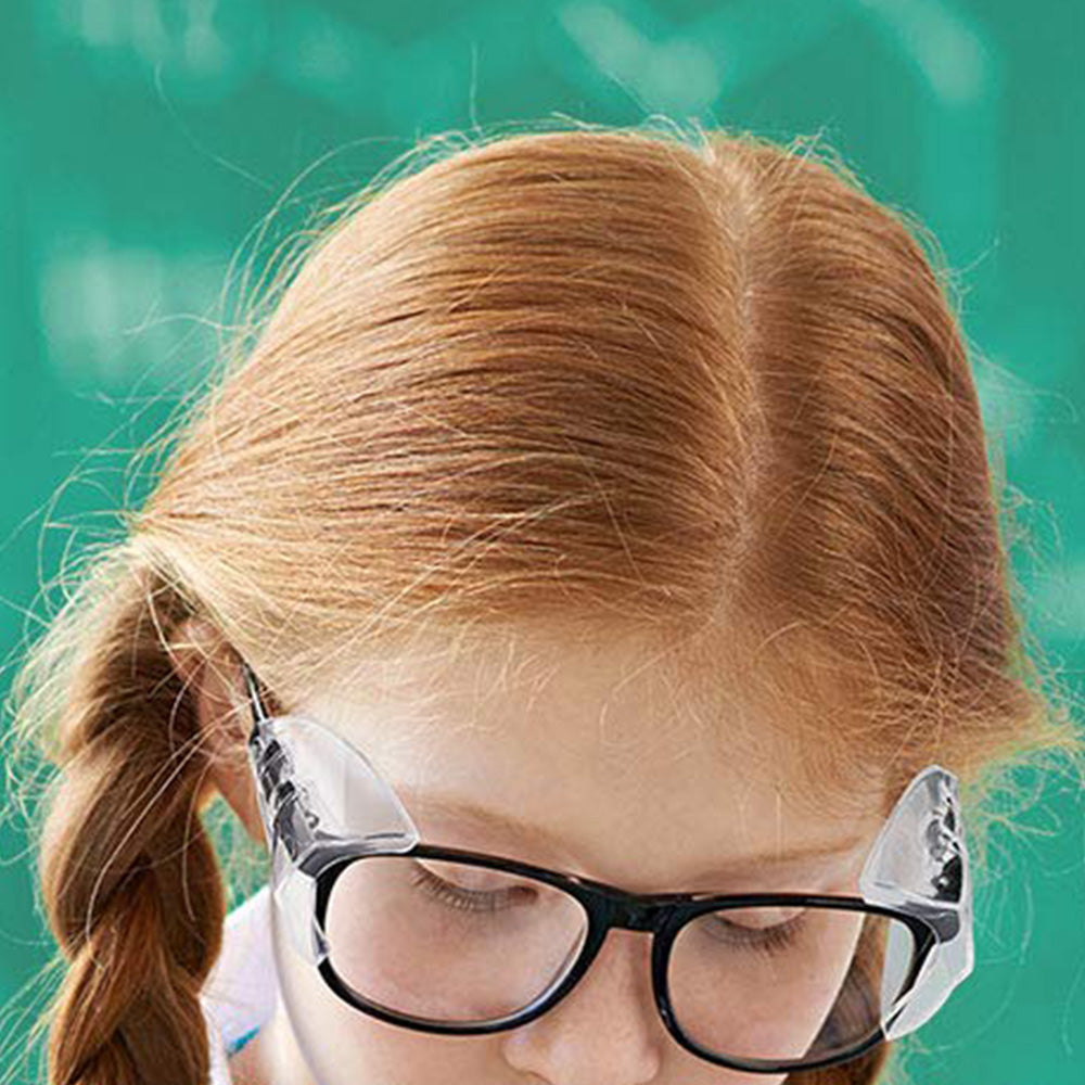 4-Pack Clear Side Shields Flexible Universal Eye Protection for Glasses