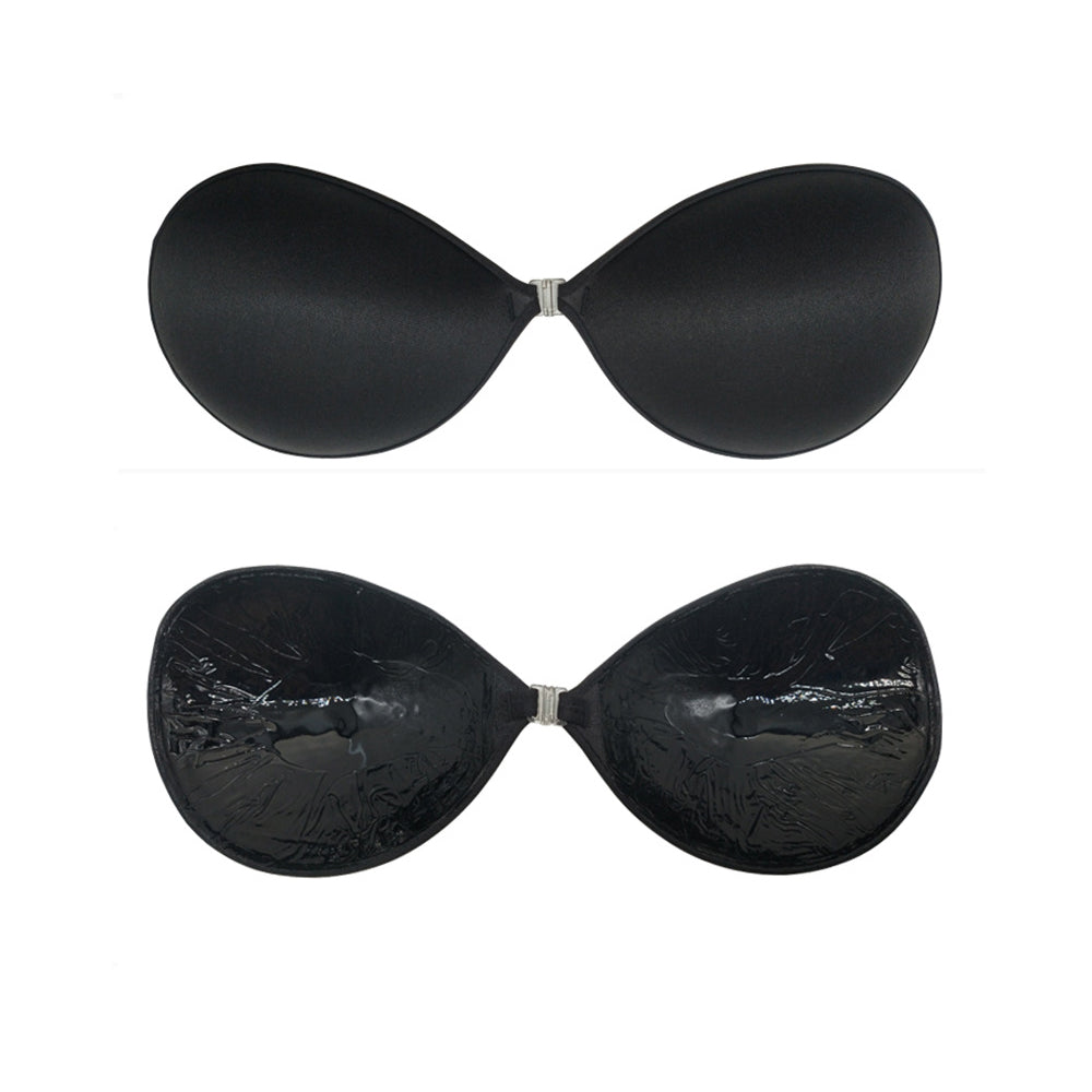 3 Pairs Adhesive Invisible Bra Strapless Push Up Bra Backless Silicone Bra Women-Black