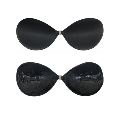 3 Pairs Adhesive Invisible Bra Strapless Push Up Bra Backless Silicone Bra Women-Black