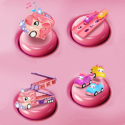 Unicorn Foldable Toy Truck Racetrack with Lights & Sound Birthday Gift Girls