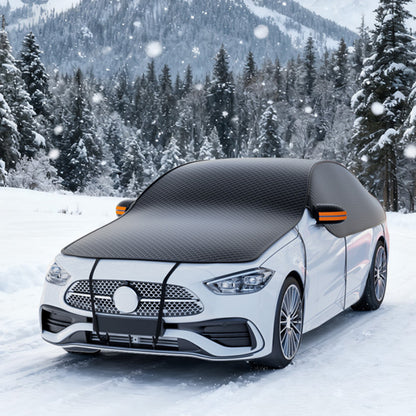 Oxford Fabric Car Windshield Cover Snow Ice Protector with Reflective Strips for Winter