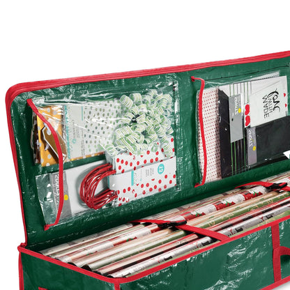 Christmas Storage Bag Xmas Wrapping Paper Storage Container Under Bed Organizer Bag Green