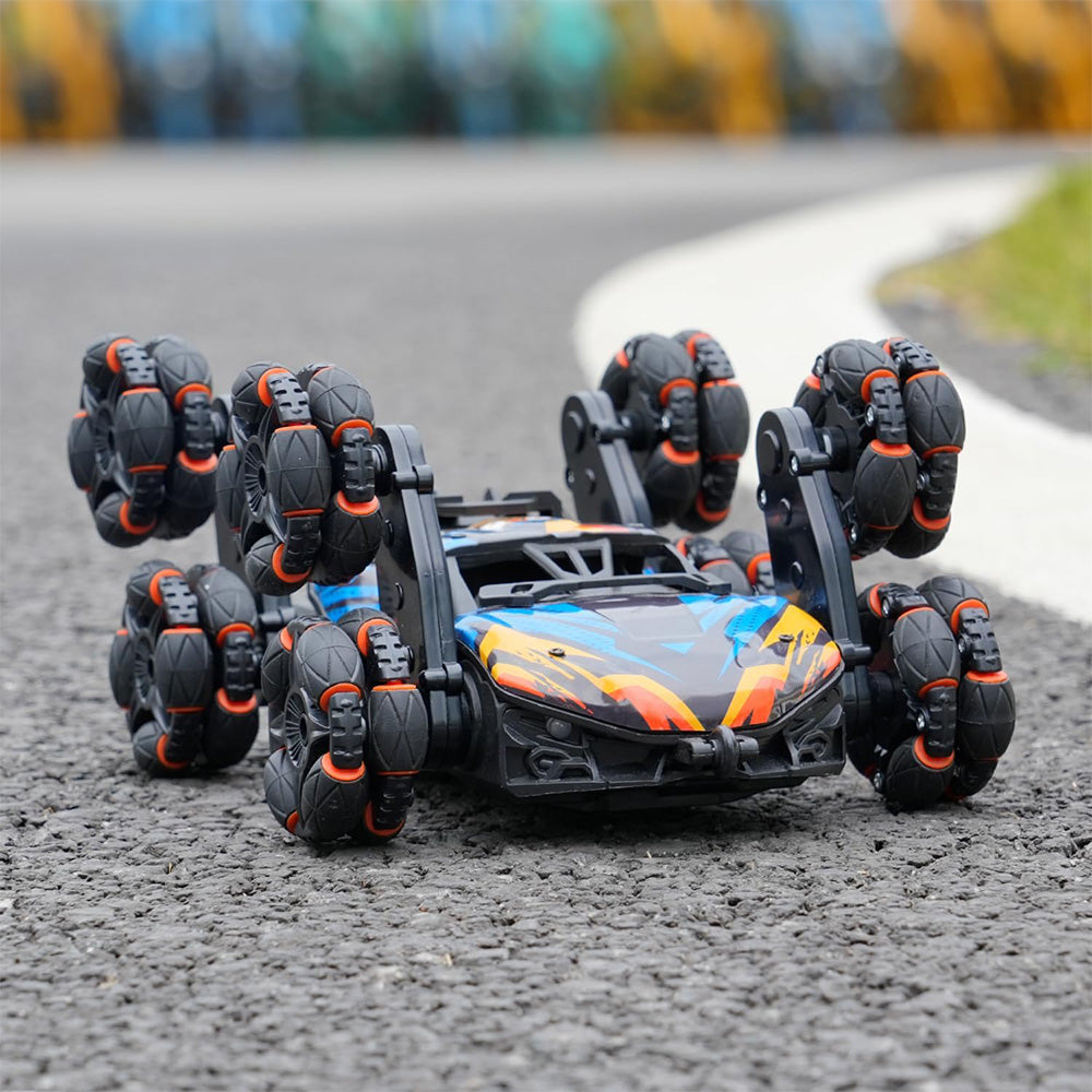Dual Remote Control 6-Wheel Stunt Car Watch Gesture Controlled 2.4Ghz RC Spray Car Toy Orange