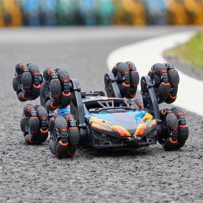 Dual Remote Control 6-Wheel Stunt Car Watch Gesture Controlled 2.4Ghz RC Spray Car Toy Orange
