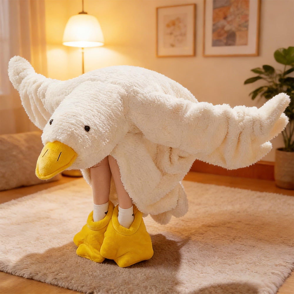 Oversized Cartoon Goose Hoodied Blanket Fleece Onesie - Style1