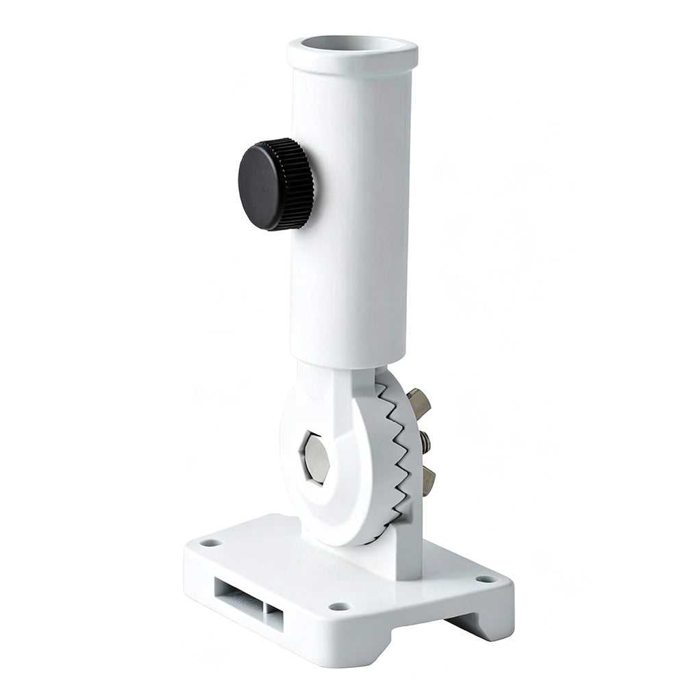 Adjustable Wall Mount Flag Pole Bracket for Flags - White
