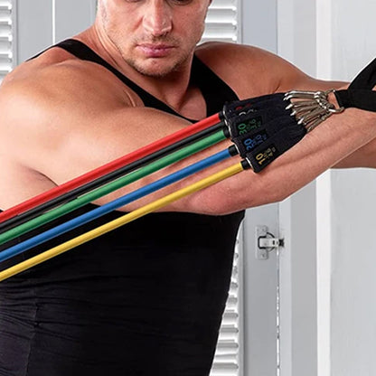 11-Piece Set Exercise Accessories Resistance Bands Fitness Workout Bands Training Tubes Ankle Straps