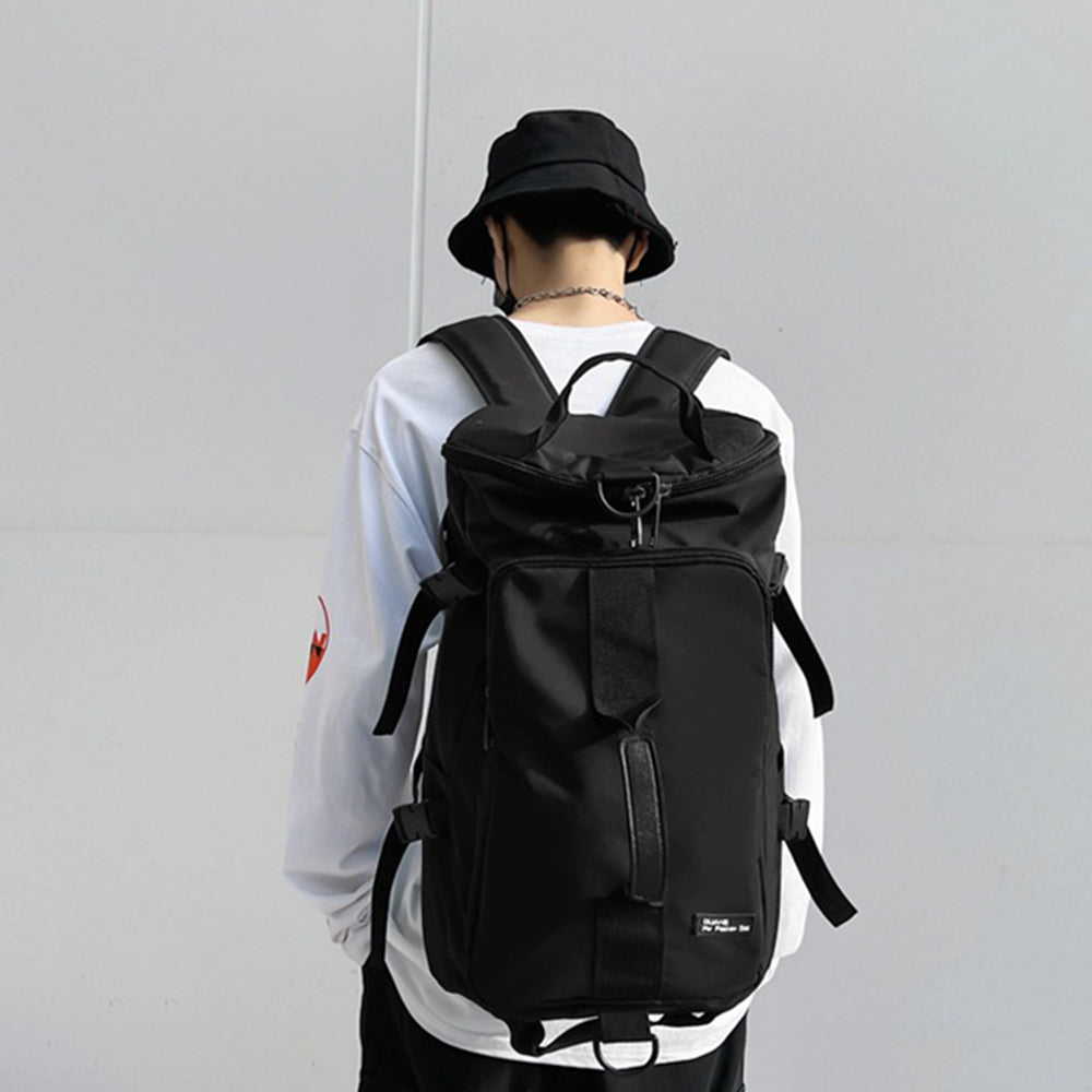 3-in-1 Sports Duffle Bag Travel Backpack Weekender Overnight Bag Black
