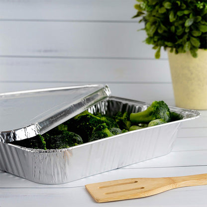 10Pcs Aluminum Foil Pans with Lids BBQ Dish Food Storage Tray for Baking Picnic Cooking