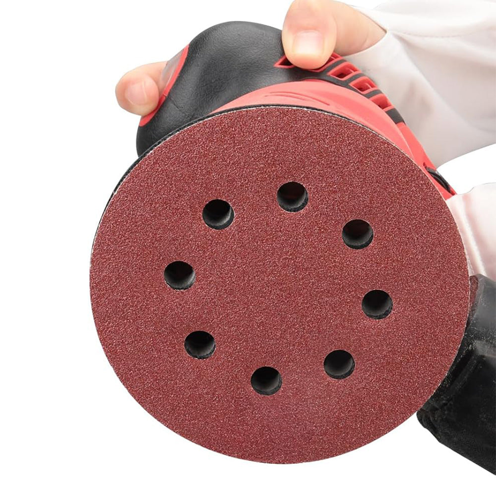 100Pcs Set 50-Inch Sanding Discs 8-Hole Round Sandpapers for Random Orbital Sander