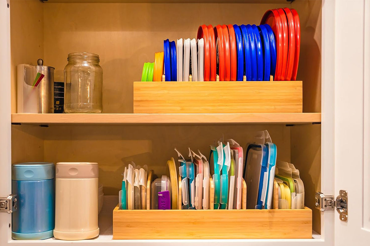 Organizer for Cabinet Bamboo Storage Tray for Tea Bags Medicines Stationery