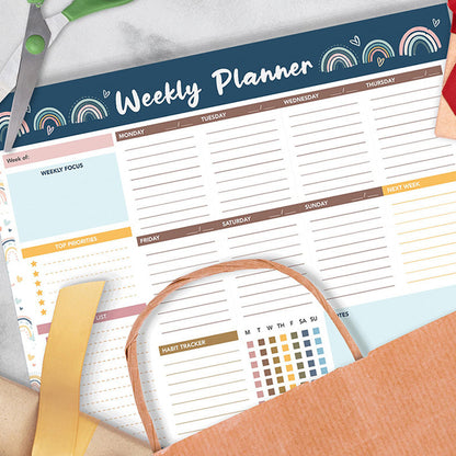 Weekly To Do List Notepad Undated Planner With 52 Sheets Weekly Planner-Navy
