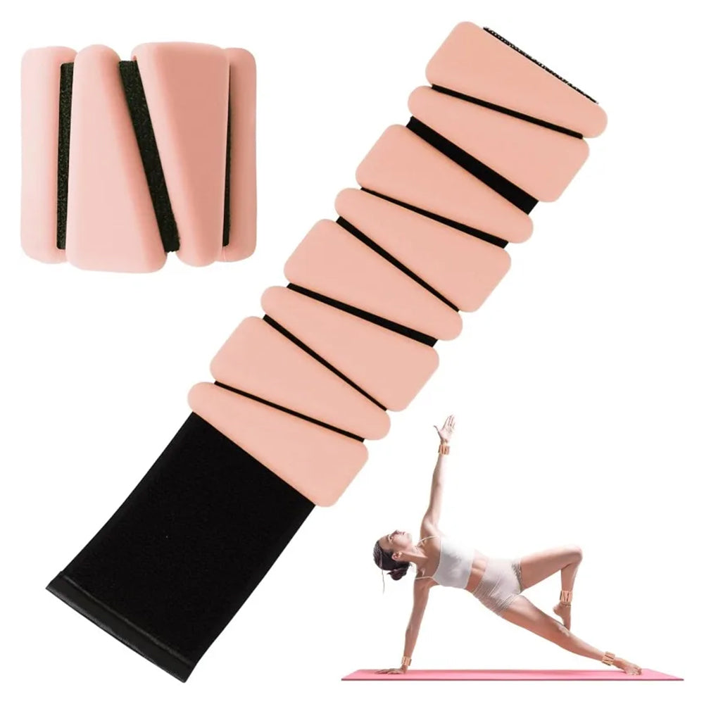 Pair of Wrist Ankle Weights Set Adjustable Wrist Bangles for Yoga Cardio Gym Pink