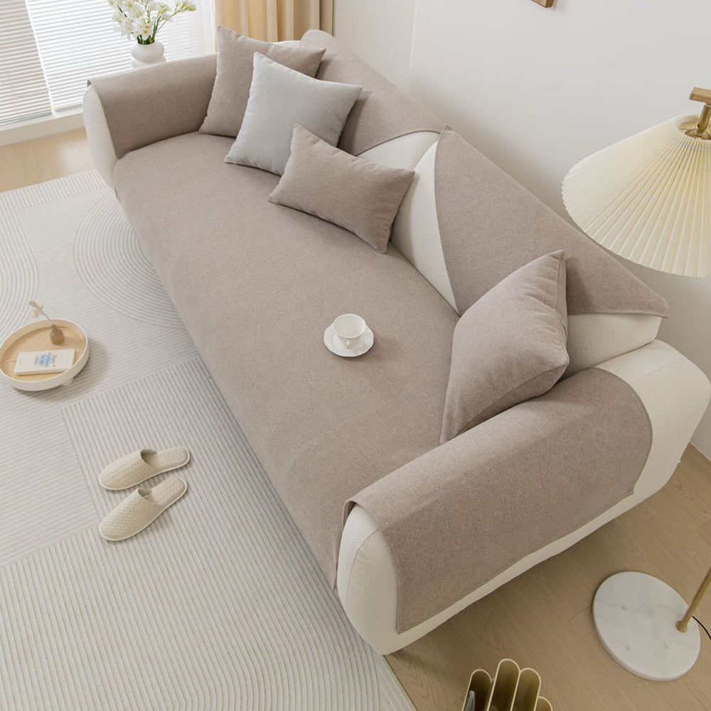 Anti-slip Sofa Couch Cover Slipcover Sofa Protective Cover Khaki