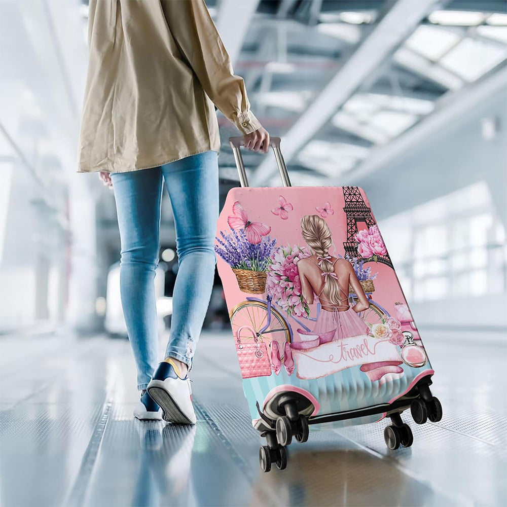 Stretch Luggage Cover for Suitcase Elastic Washable Suitcase Covers-Blonde Girl