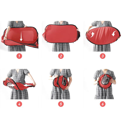 Portable Car Seat Pet Kennel Pop Up Dog Cat Tent Bed Red