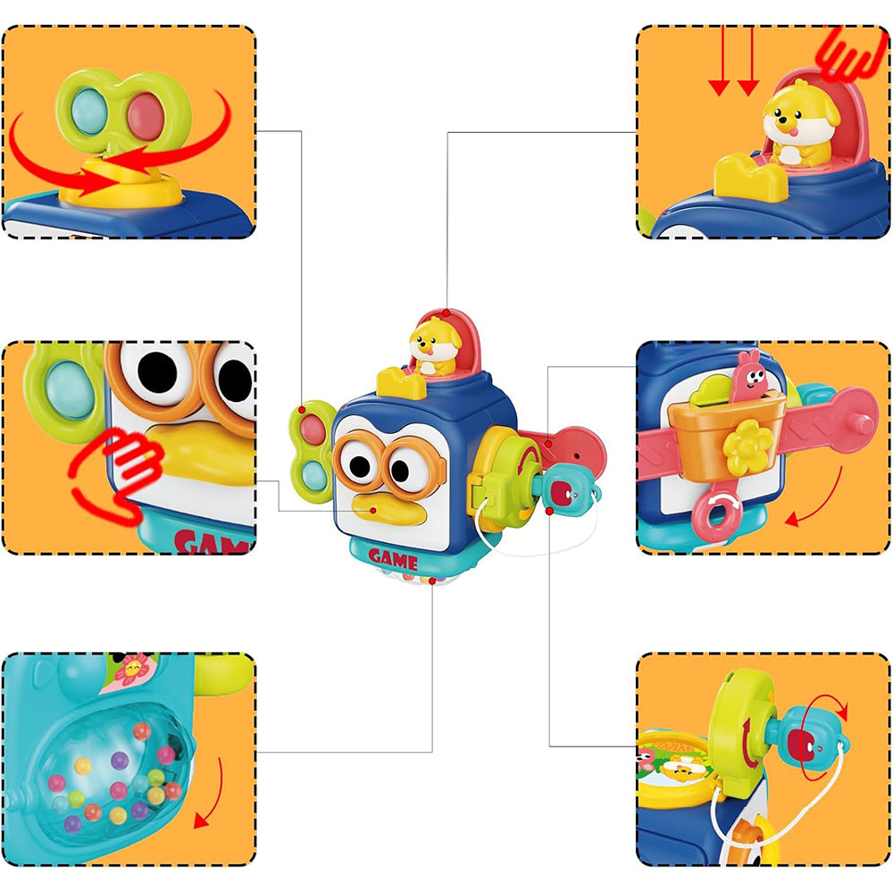 Cute Penguin Montessori Toys  Busy Activity Cube Sensory Toys Educational Toys