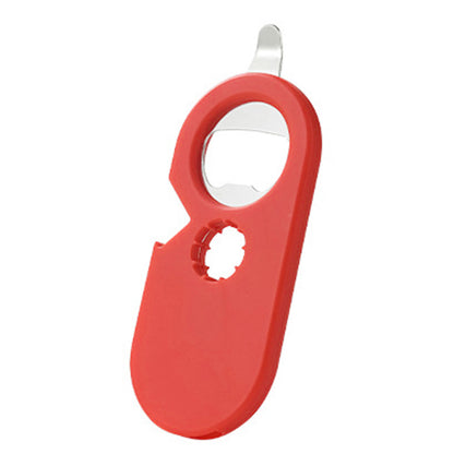 2 Piece 5-in-1 Bottle Jar Can Opener with Easy Attached Storage - Red